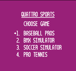 Quattro Sports Title Screen